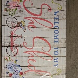 Floral Bicycle Welcome Sign